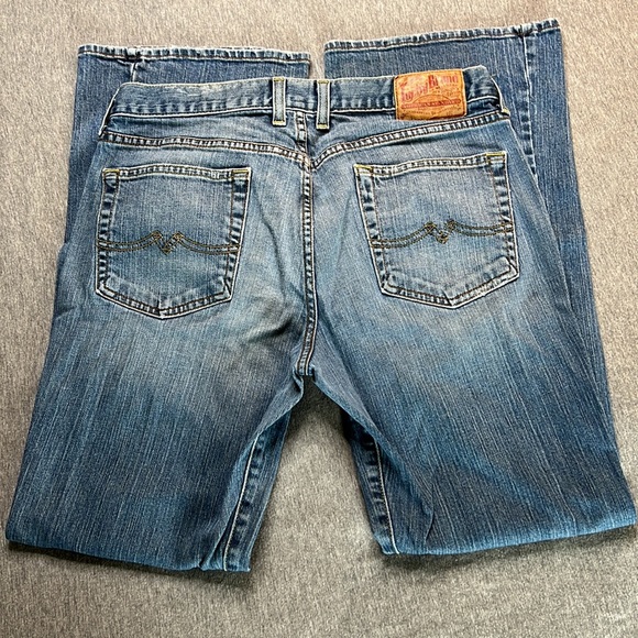 Vintage Lucky Brand USA Blue Denim Jeans Flair Leg Sweet n Low 14 30 - Picture 6 of 14